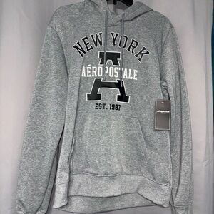Aeropostale Men's Grey New York Pullover Hoodie